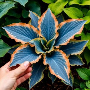 Хоста Океан Вью купить по цене от 960р. в интернет-магазине «Посадика» с доставкой почтой в в Свободныйе и по всей России – [изображение №1].